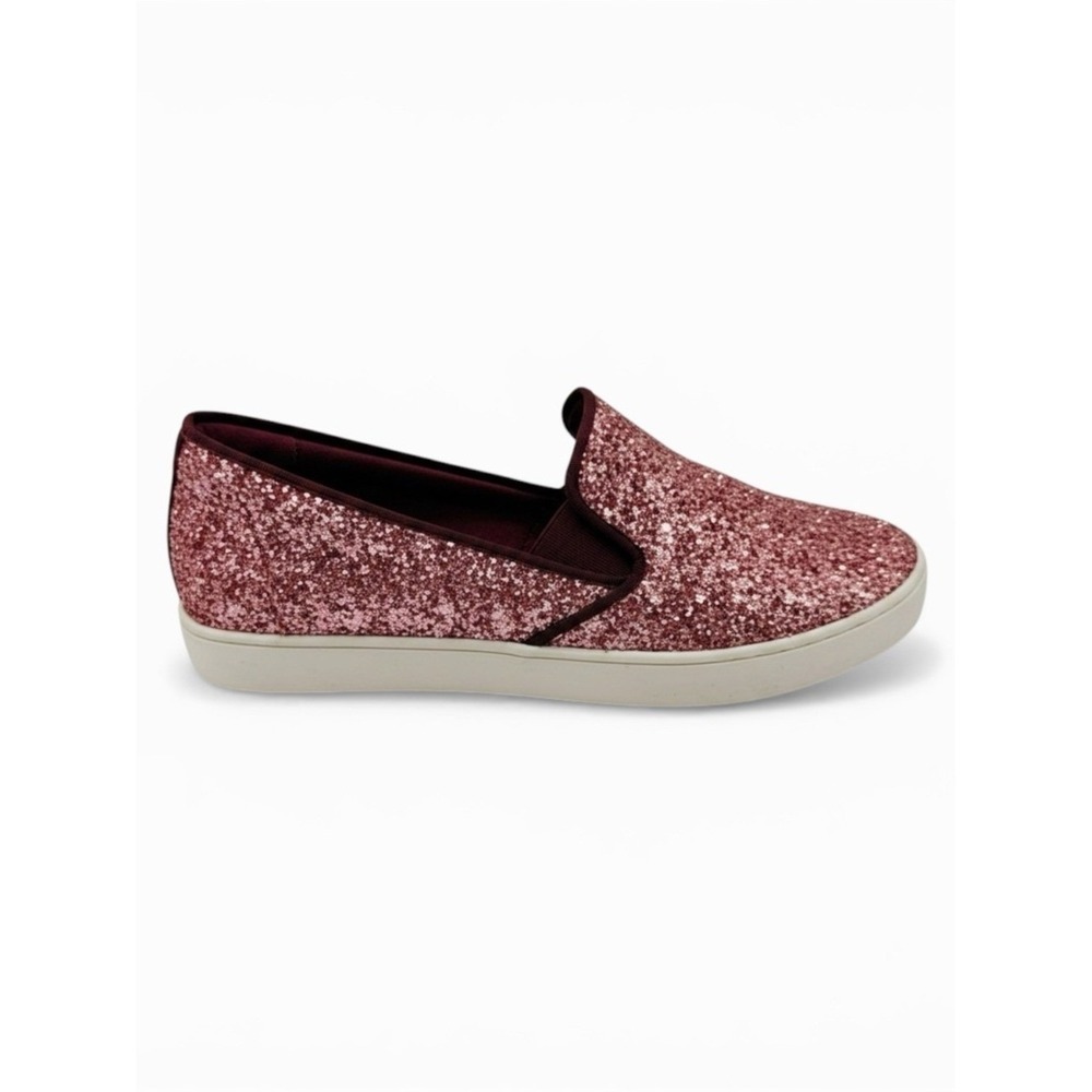 Birdies Sneaker Womens 7 Pink Swift Slip On Glitter Sparkle Flat Casual Shoes